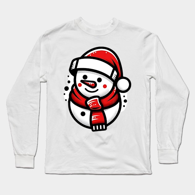 Snowy Smile Long Sleeve T-Shirt by Theme Fusion